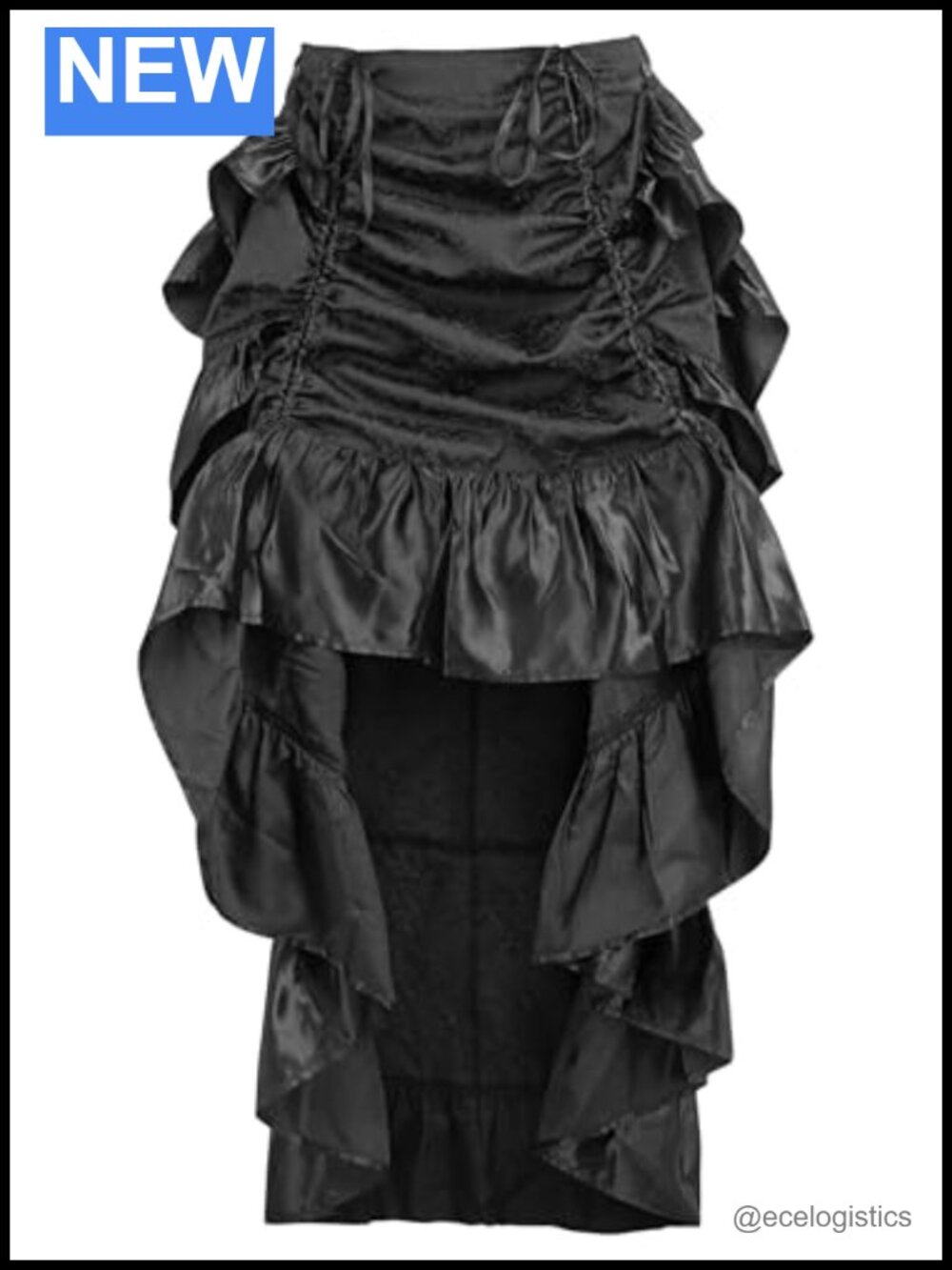 High Low Bustle Skirt Brocade Adjustable Steampunk Victorian